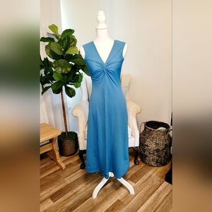 Patagonia Womens Athleisure Twist front Sleeveless Maxi Dress Aqua SZ Small